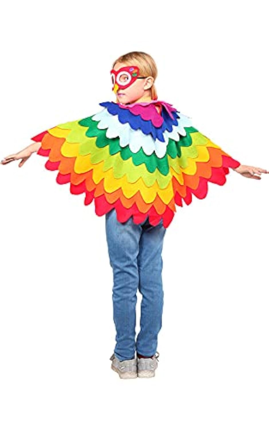 Dress Up America 1053-M/L Cute, Fun, Kids Rainbow Costume Unisex, Multi-Color, 8-12 Years