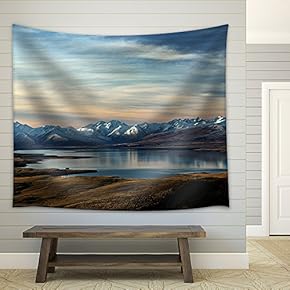 Ladscape with Lake in Mountainous Ares - Fabric Wall Tapestry Home Decor - 51x60 inches