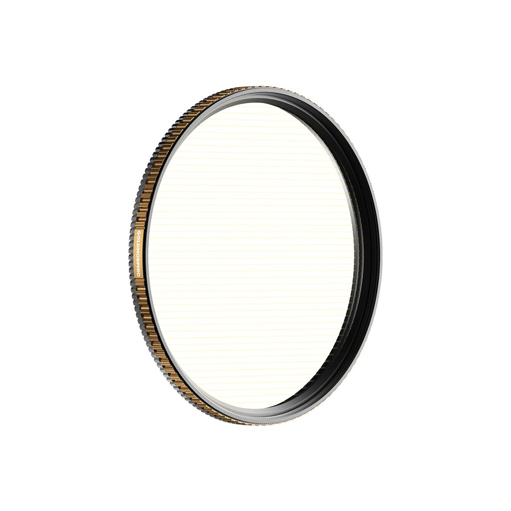PolarPro - QuartzLine FX - GoldMorphic -Filter - 86mm - streak filter - anamorphic streak flare effect - Brass Frame - Anti-scratch/anti-oil/hydrophobic coatings