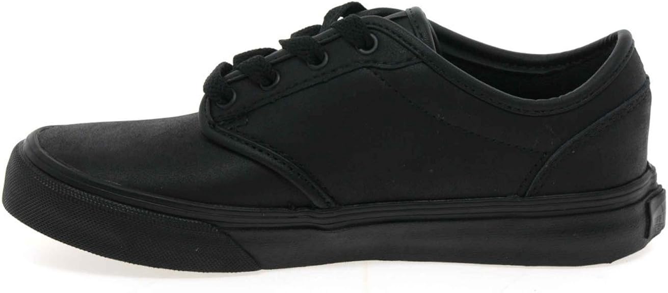 vans black leather school shoes