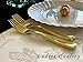 120 Piece Premium Gold Plastic Forks | Extra Heavy Duty with Bright Shiny Finish | Convenient and Strong | Ludere Elegant Disposable Forks