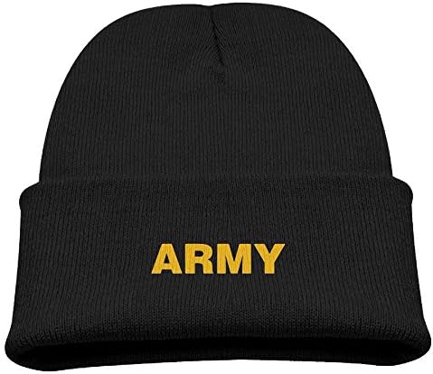 Unisex Kid Adjustable Beanie Hat Slouchy Baseball Cap For US Military Gold Army Logo