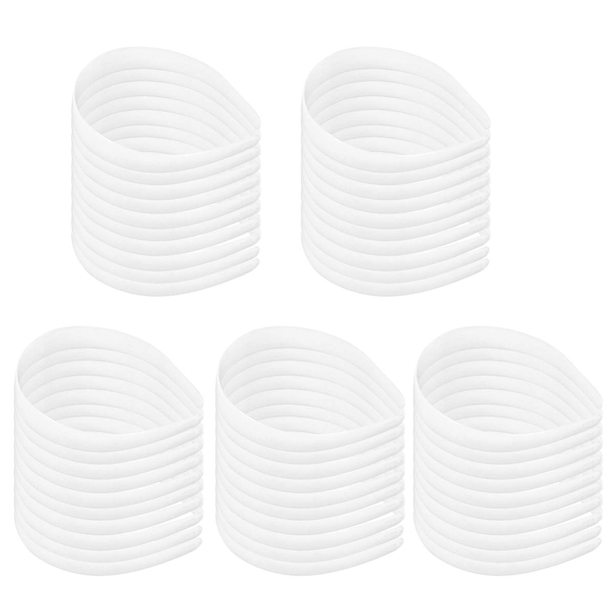 FRCOLOR 50pcs White Craft Plastic Headbands Plain No Teeth DIY Hair Band Headdress Hair Accessories for Female Women