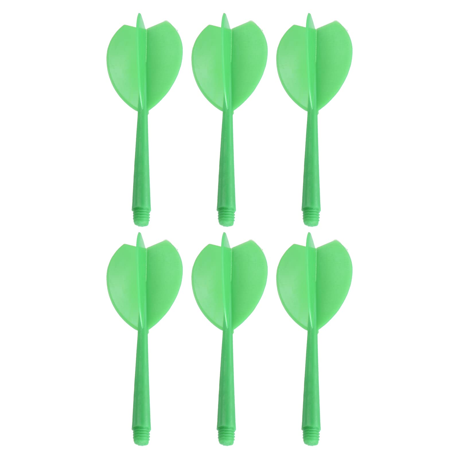 PATIKIL Integrated Dart Shaft & Flights, 6 Pack Lightweight Plastic Dart Flight Set, Green
