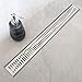 Neodrain 24-Inch Linear Shower Drain with Removable Wave Pattern Grate,Professional Brushed 304 Stainless Steel Rectangle Shower Floor Drain Manufacturer,with Leveling Feet,Hair Strainer