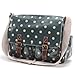 Anladia Oilcloth polka Dot Satchel A4 Folder Size Cross Body Messenger Handbag