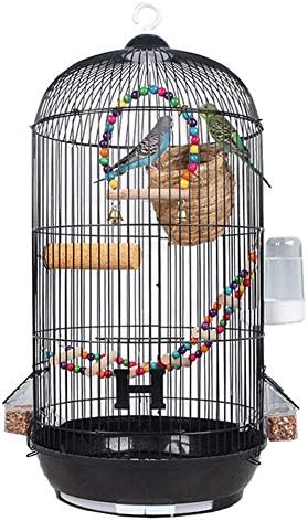 トラベルバードケージ 激安特価品 吊り下げ式ステンレス鋼丸いオウムの巣箱 トレイ 草の巣 おもちゃのスイングはしご フードフィーダー