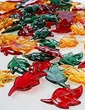 Package of 200 Fall Acrylic Mini Leaves - Great Autumn Table Scatters