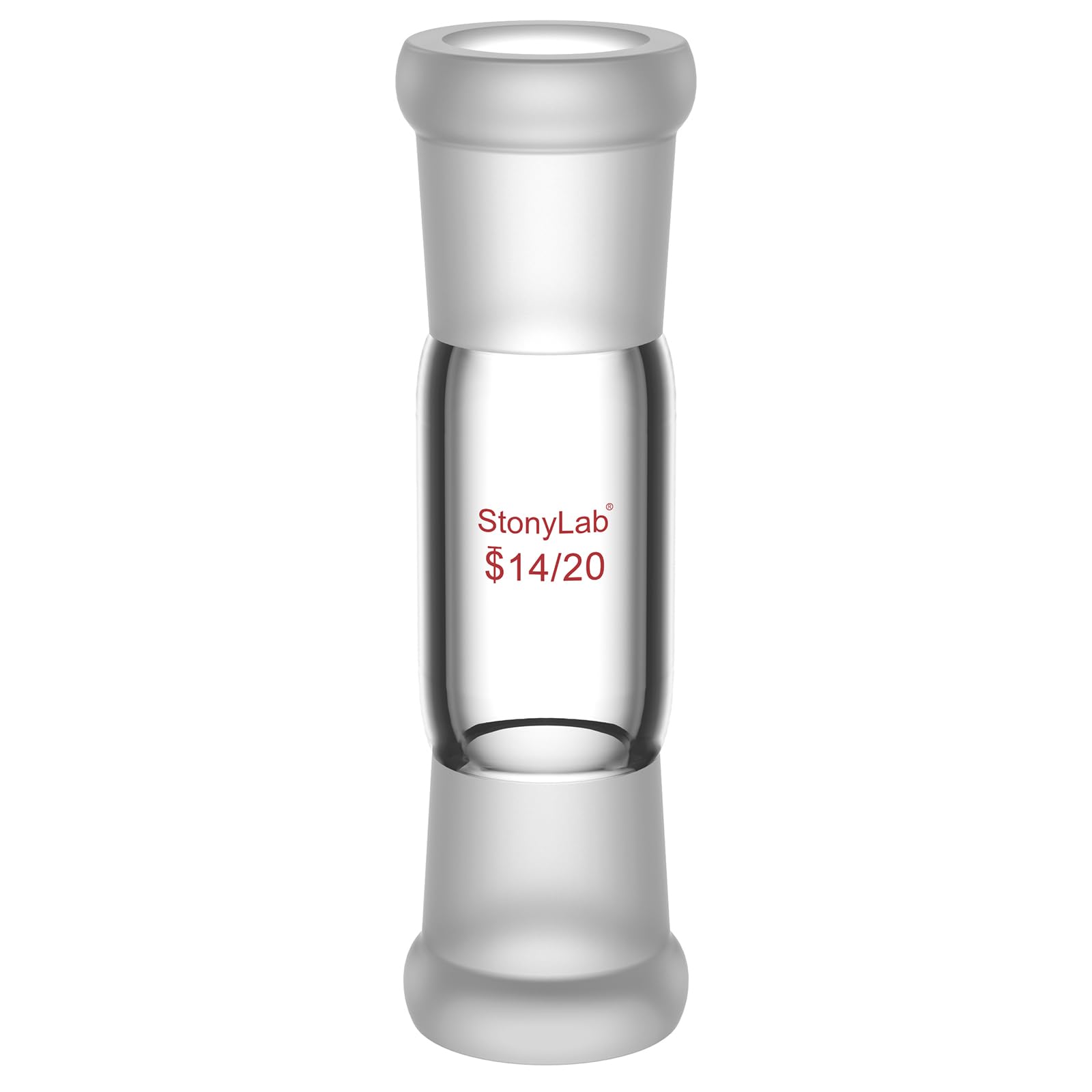 stonylab Borosilicate Glass Straight Connecting Adapter, 30 mm Between Two 14/20 Outer Joints for Laboratory