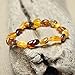 Colorful handmade Genuine Amber bracelet for women - on rubber