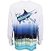 Guy Harvey Long Sleeve Performance Marlin T-Shirt (Large, White)