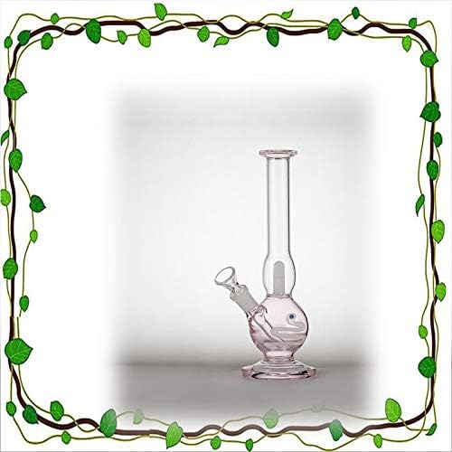 Heady Glass Bong with Snake Pattern, Cute Straight Small Glass Water Pipe 22CM 14mm Joint (Pink)