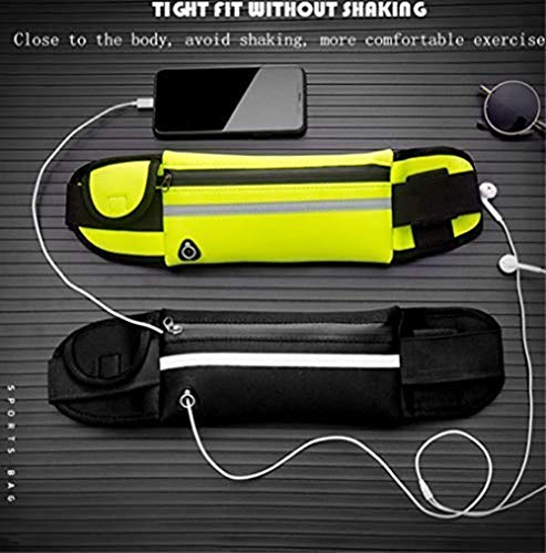 FChome Running Belt Waist Pack-Reflective Waterproof Running Waist Belt-Runners Waist Bag-Adjustable Running Pouch for All Kinds of Phones,Black