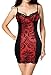 Moonight Retro Underwire Chemise Bustier Sexy Lingerie Set with Gstring & Garters Red