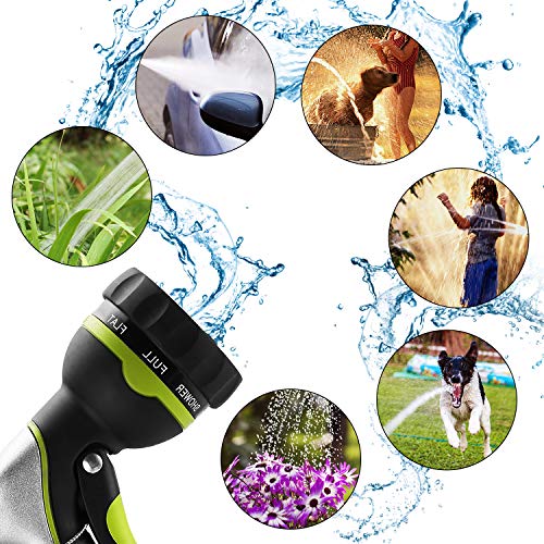 100ft Garden Hose - Expandable Water Hose with 13-Layer Latex Core, 3/4" Solid Brass Fittings, Extra-Flexible Fabric & 8 Pattern Spray Nozzle, 3-Year Warranty