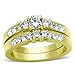 His Hers Couples Rings Set 14K Gold Plated Small Round CZ Engagement Ring set Mens Matching Band