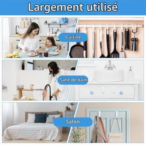 5 Crochets de Porte, Crochets Pour Armoires Et Placards, Crochets de Porte en Acier Inoxydable à Suspendre, Pour Salle Séjour, Salle Bain, Cuisine, Serviettes, Vêtements, Chapeaux, Manteaux(Noir)