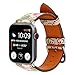 Luxury Leather Watch Band Strap Elegant Blooms Print Wristband Dressy Bracelet Compatible with 44mm 42mm Apple Watch Series 4/3/2/1 (Khaki/Pink)