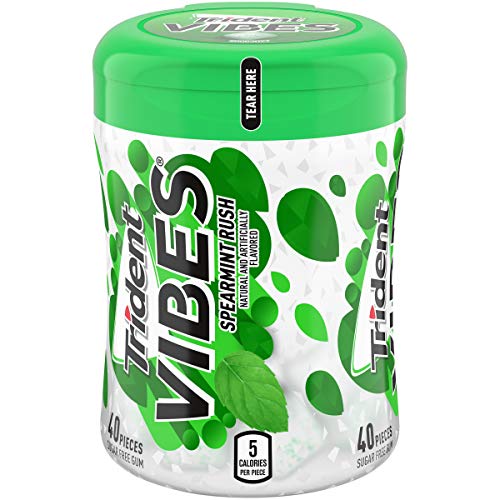 TRIDENT VIBES SUGAR FREE GUM, SPEARMINT RUSH FLAVOR, 1 GO-CUP (40 PIECES TOTAL)