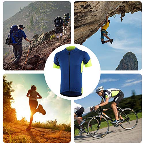 Dooy Men's Cycling Bike Jersey, Short Sleeve MTB Shirts with 3 Rear Pockets-Breathable,Smooth Zipper Biking Shirt - Image 8