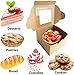YD YD XINHUA Brown Bakery Boxes Small Cake Box 4x4x2.5 | 50 Pack Pastry Box Dessert Boxes with Window Cookies Boxes Brown Kraft Paper Boxes for Mini Cake, Cupcake, Cookies, Dessert, Donuts, Pastry