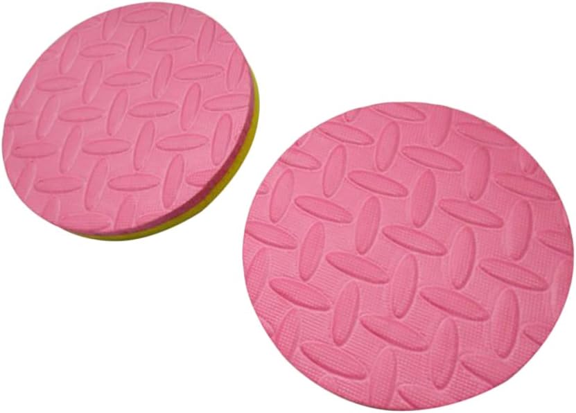 Fenfangxilas Round Yoga Mat, 2Pcs 2 Color Knee Elbow Pad Yoga Round Mats Fitness Plank Gym Protective Cushion for Exercise Sports Pilates Yellow + Pink