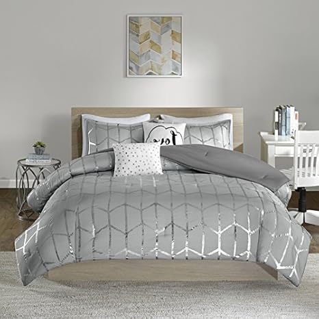 Amazon Com 5 Piece Full Queen Girl Geometrical Comforter