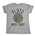 Pluto Never Forget Mens & Ladies Unisex Fit Slogan T-Shirt
