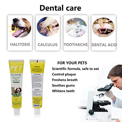 Puppycute 2 Pack Pet Toothbrush and Toothpaste for Dogs & Cats, Best Soft Silicone Pet Finger Toothbrush for Small Dogs Puppy Doggy, Dog Toothpaste Beef Flavor - Thumbnail 2