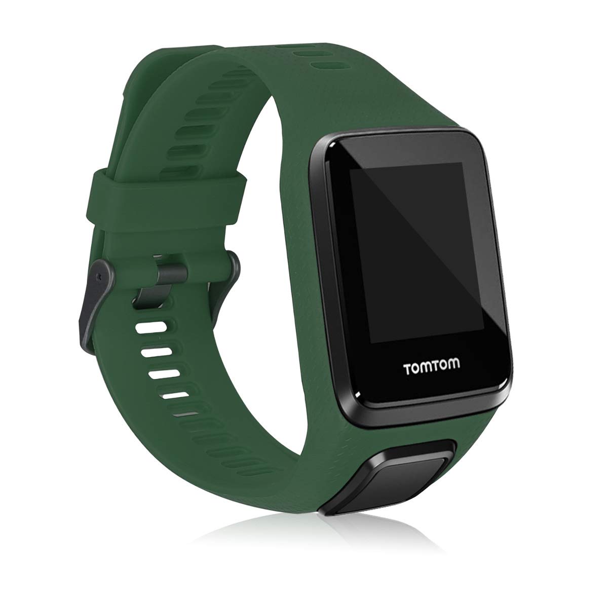 kwmobile Strap for TomTom Adventurer/Runner 3/Spark 3/Golfer 2 Watch Strap - Silicone Replacement Watch Band - Dark Green