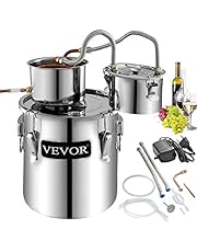VEVOR Moonshine Still Stainless Steel Water Alcohol Distiller Copper Tube Home Brewing Kit Build-in Thermometer for DIY Whisky Wine Brandy