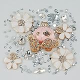 MINI KITTY (Phone shell is not included, only DIY material contained) 3D Bling elegant White diamond flower pink pumpkin car stickers Diamond Crystal Cell Phone Flat back Kawaii Deco Kit / Set ,cellphone diy Valentine's Day Lovers Easter best unique creative cool gift for iphone 4 4S ,iphone 5 5c 5G,for iphone 6 for iphone 6 plus for samsung note 4 samsung s5 mini s5 i9600 for samsung galaxy s3 i9300 ,for samsung galaxy s4 i9500 for sony/htc/nokia/google etc +free microfiber cloth