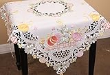 Xia Home Fashions Country Egg  Embroidered Cutwork  34-InchBy 34-Inch Easter Table Topper