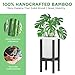 2 Pack Indoor Plant Stands, 2 Tier Tall (30 inches) Mid Century Modern Bamboo Wood Plant Stand, Adjustable Width 8 to 12 inches, Fits Pot Size of 8 9 10 11 12 inches (Pot & Plant Not Included), Blackthumb 4