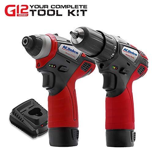 ACDelco G12 Series 3-Tool Cordless Combo 2-Speed Drill/Driver+ Impact Driver + Ratchet Wrench, 2-battery, ARW1208-K10 - Thumbnail 2