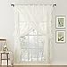 No. 918 Alison Ruffled Floral Lace Sheer Rod Pocket Curtain Set, 58