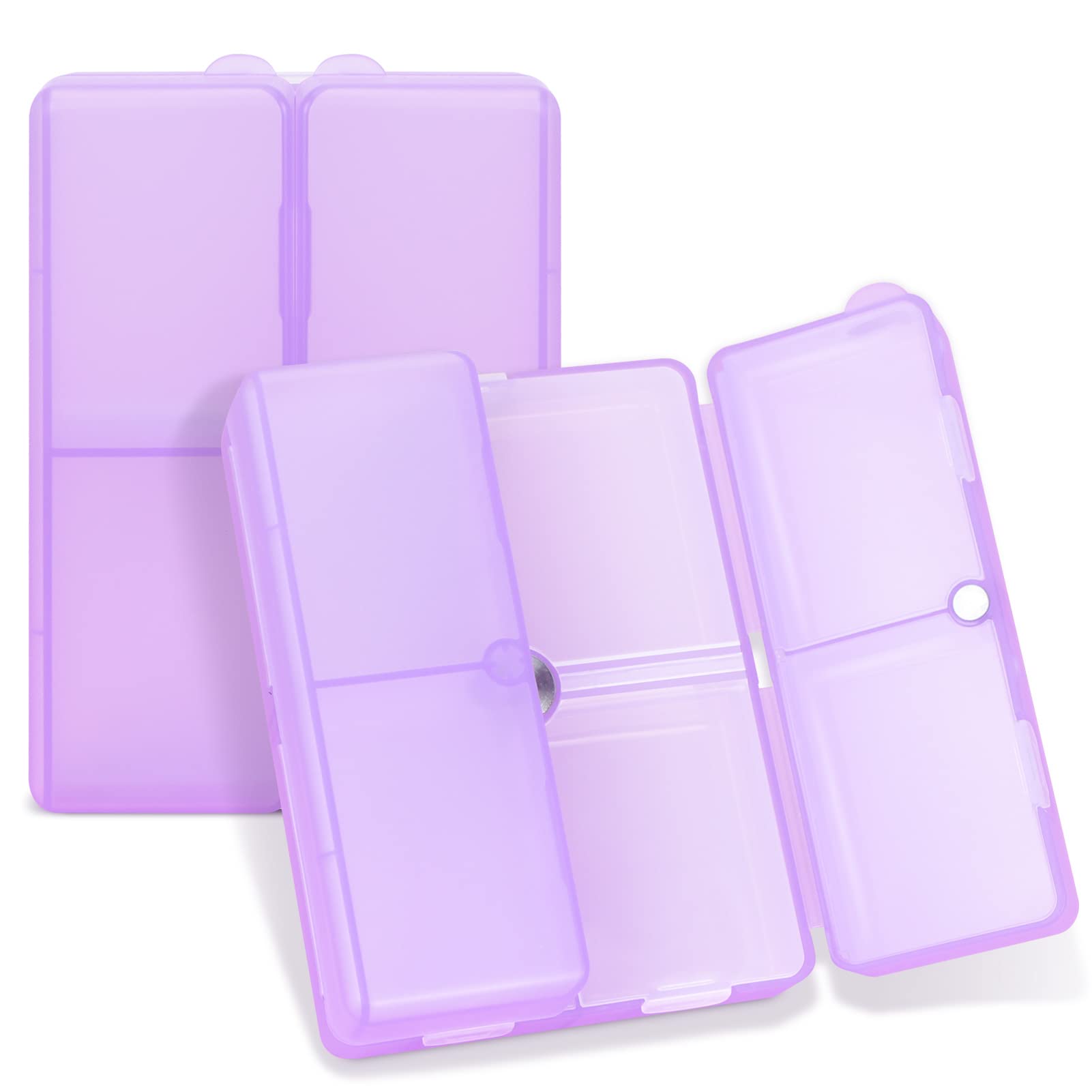 Photo 1 of FYY Daily Pill Organizer,7 Compartments Portable Pill Case Travel Pill Organizer,[Folding Design] Large Pill Box for Purse Pocket to Hold Vitamins,Cod Liver Oil,Supplements and Medication-Clear Purple