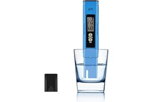 NIKIMORE Digital PH Meter, PH Meter 0.01 PH High Accuracy Water Quality Tester with 0-14 PH Measurement Range for Household Drinking, Pool and Aquarium Water PH Tester Design with ATC