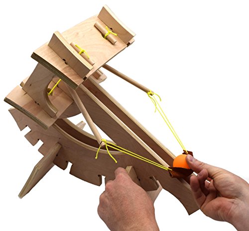 Ballista Catapult - DIY Kit - Explore Torsion Springs, Force, Energy Transformation, Mechanical Advantage, and Projectile Motion - No Tools Required - Eisco Garage Physics