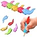 Leyaron 30 Pcs Silicone Pencil Grips Ergonomic Writing Aid, Right Handed Pen Training Grip Holder for Kids, Students and Adults, Assorted Colors