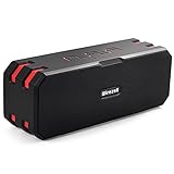 Bluetooth Speaker, Wirezoll IP67 Waterproof 20W Stereo Portable Wireless Speaker with Universal Bike Holder / Enhanced Bass / 15 Hours Playtime / TF Card Support / Built-in Microphone / Black & Red