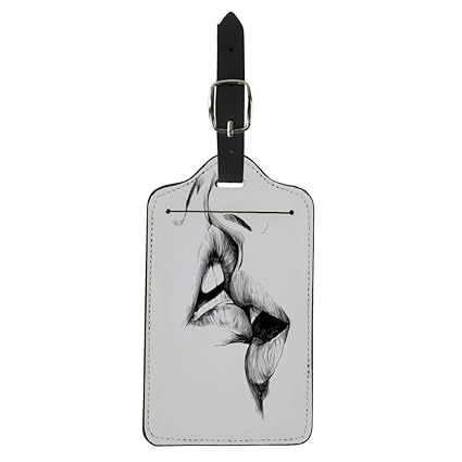 Amazoncom Pinbeam Luggage Tag Couple Kiss Sketch People
