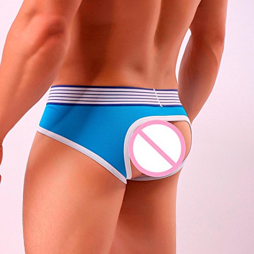 5 PCS Mens Underwear,Leedford Hollow Out Low-Rise Bulge Pouch Soft Brief Underpants (M, multicolored)
