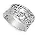 Sterling Silver Women's Sunflower Ring Flower 925 Wide Band 14mm Size 10