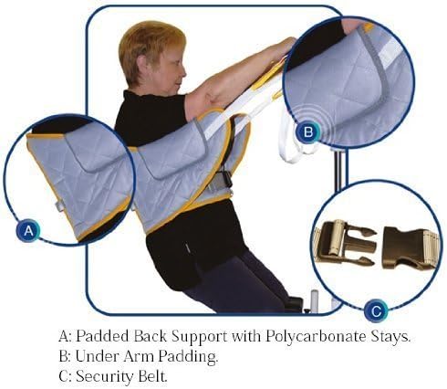 Mackworth Standaid Sling with Back Support, Fully Quilted Material with Loop Attachments (Large)