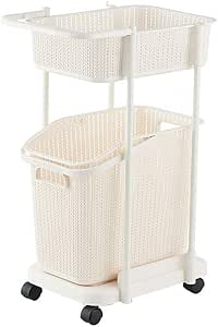 WMMCM Plástico portable de lavandería Carro utilitario Organizador de