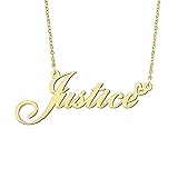 BYBWBL Justice Name Pendant Necklace 18k Gold