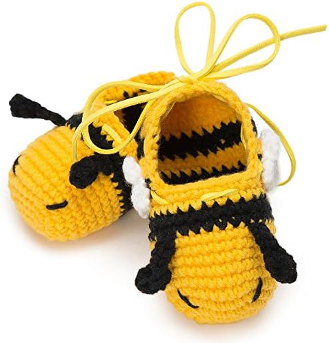 Moskka 100% Milk Cotton Moisture Designer Crochet Newborn Shoes: Baby Shower Gift for Boys and Girls/Best Knitted Crib Footwear for Infant –L for 6-9 Month