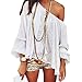 eshion Women's Plus Size Off shoulder 3/4 Sleeve Loose Long Tops Blouse Shirt