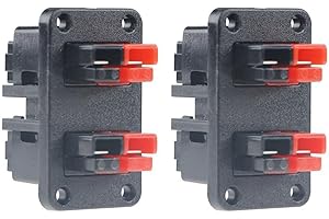 Emiif 30A 600V Wire Connector with Silver-Plated Copper Terminals, 4-Pin Fixed Mounting Bracket Panel for Anderson Powerpole,